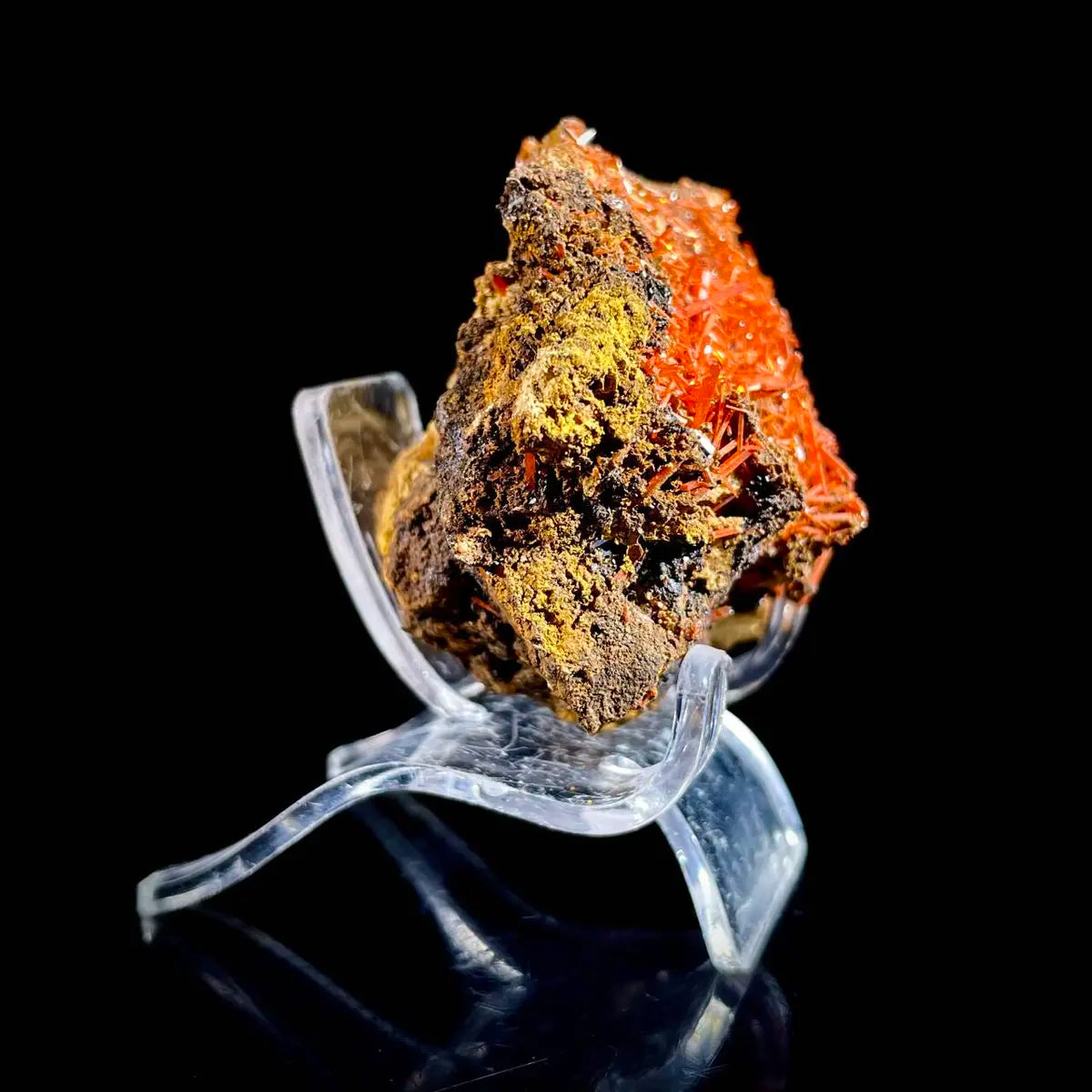 Natural Australian Crocoite Crystal Specimen | Rare Lead Chromate Mineral on Matrix | Collector’s Grade |  7*5.5*4 cm