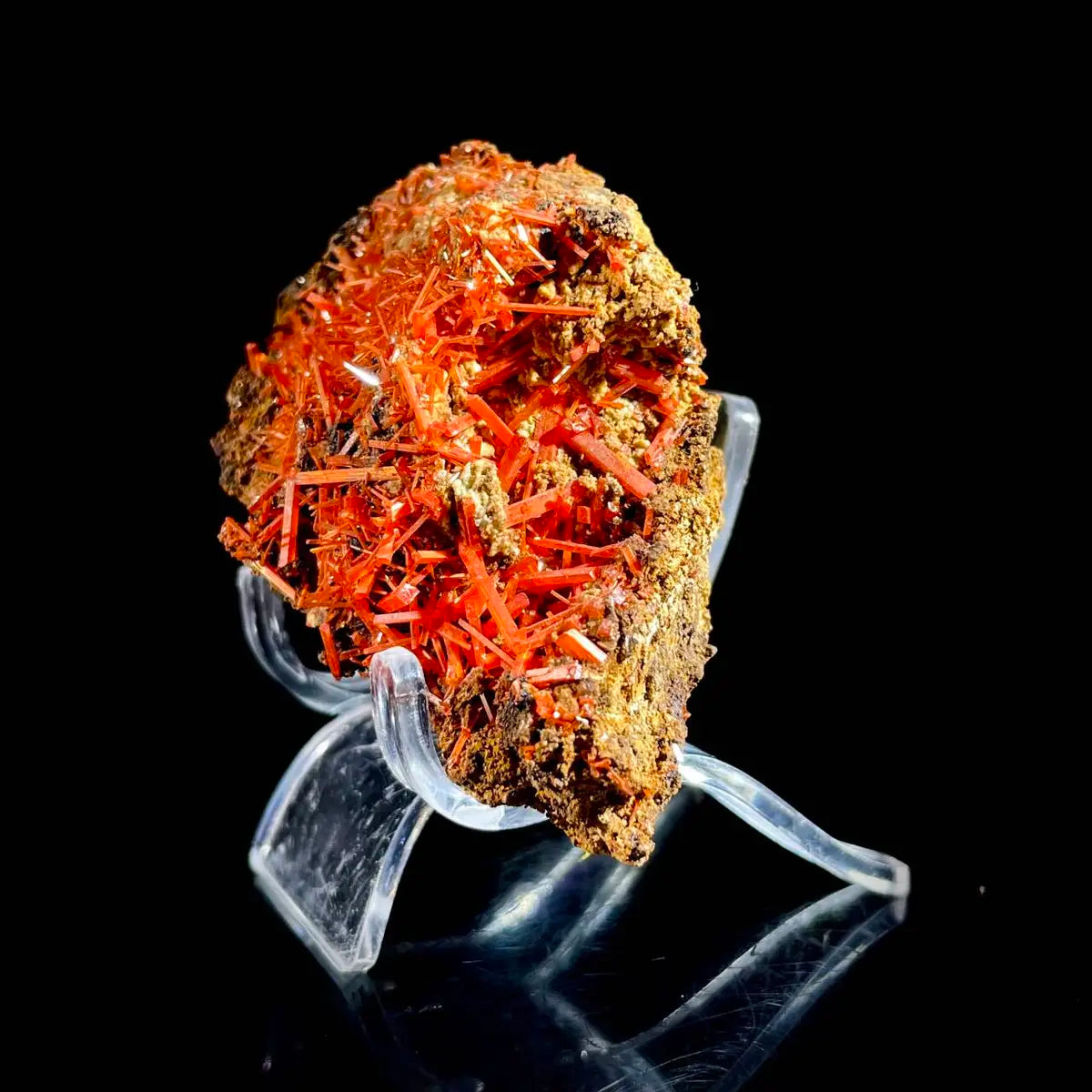 Natural Australian Crocoite Crystal Specimen | Rare Lead Chromate Mineral on Matrix | Collector’s Grade |  7*5.5*4 cm
