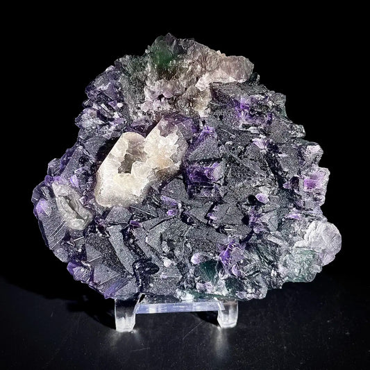 Natural  Purple Fluorite Crystal Specimen | Zhejiang, China | 350g | 10*9*2.5cm