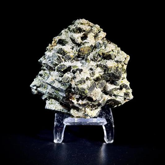 Natural Green Epidote& Tourmaline Specimen | Madagascar | 250 g | 7.5*5*7 cm