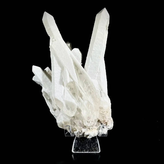 A460-Natural Inner Mongolia Candle Quartz Crystal Cluster on Matrix | Rare Quartz Mineral Specimen | Mineral Collection | 420 g | 14*10*5 cm