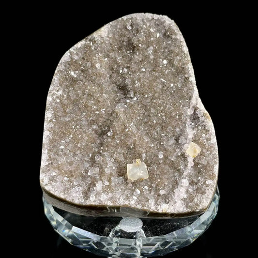 Museum Grade Natural Brazilian Rainbow Quartz Crystal Cluster with Polished Base | 360g | 6.5*7*6.5cm | Collector Mineral Specimen | Brazil