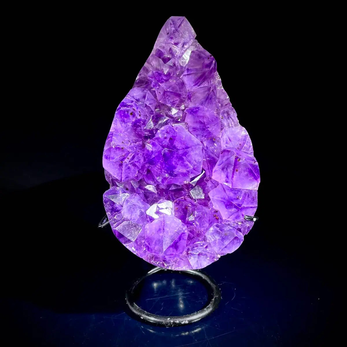 Natural Crystal-Shaped Amethyst Cluster on Stand | Museum Grade Display Mineral Specimen | Decorative Home & Office Decor | 1130 g | 18.5*9*8 cm