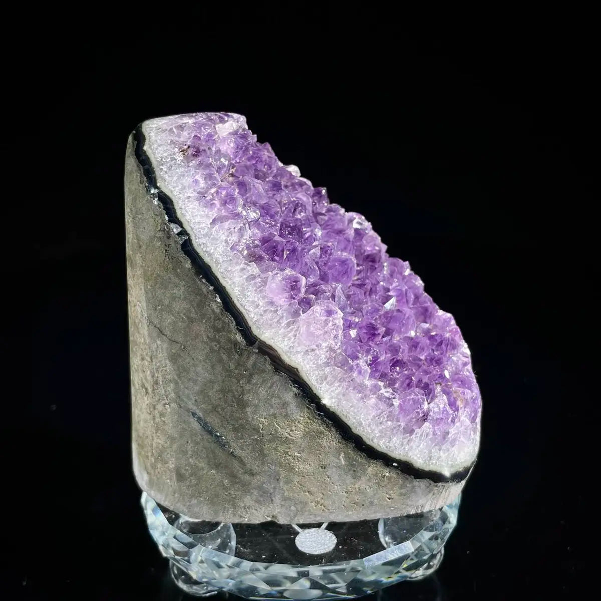 Natural Amethyst Crystal Cluster with Polished Base |490g | 8.5*8.5*8 cm | Quartz Mineral Specimen | Uruguay