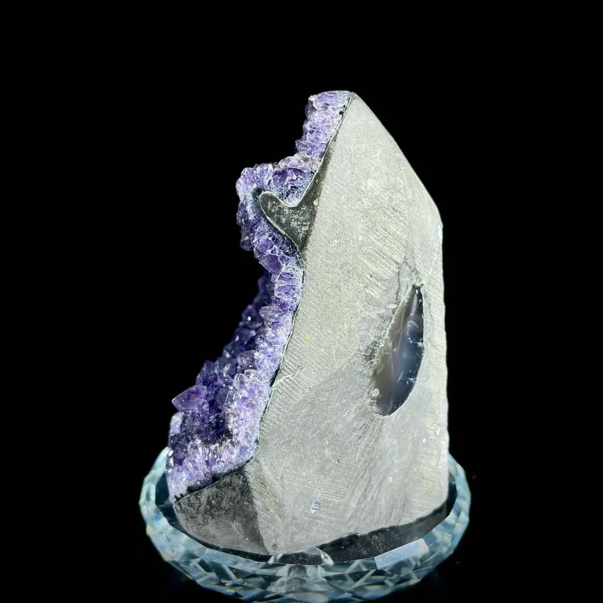 Natural Uruguay Amethyst Crystal Cluster on Matrix | Rare Quartz Mineral Specimen | Mineral Collection | 370 g | 8.5*5*6 cm