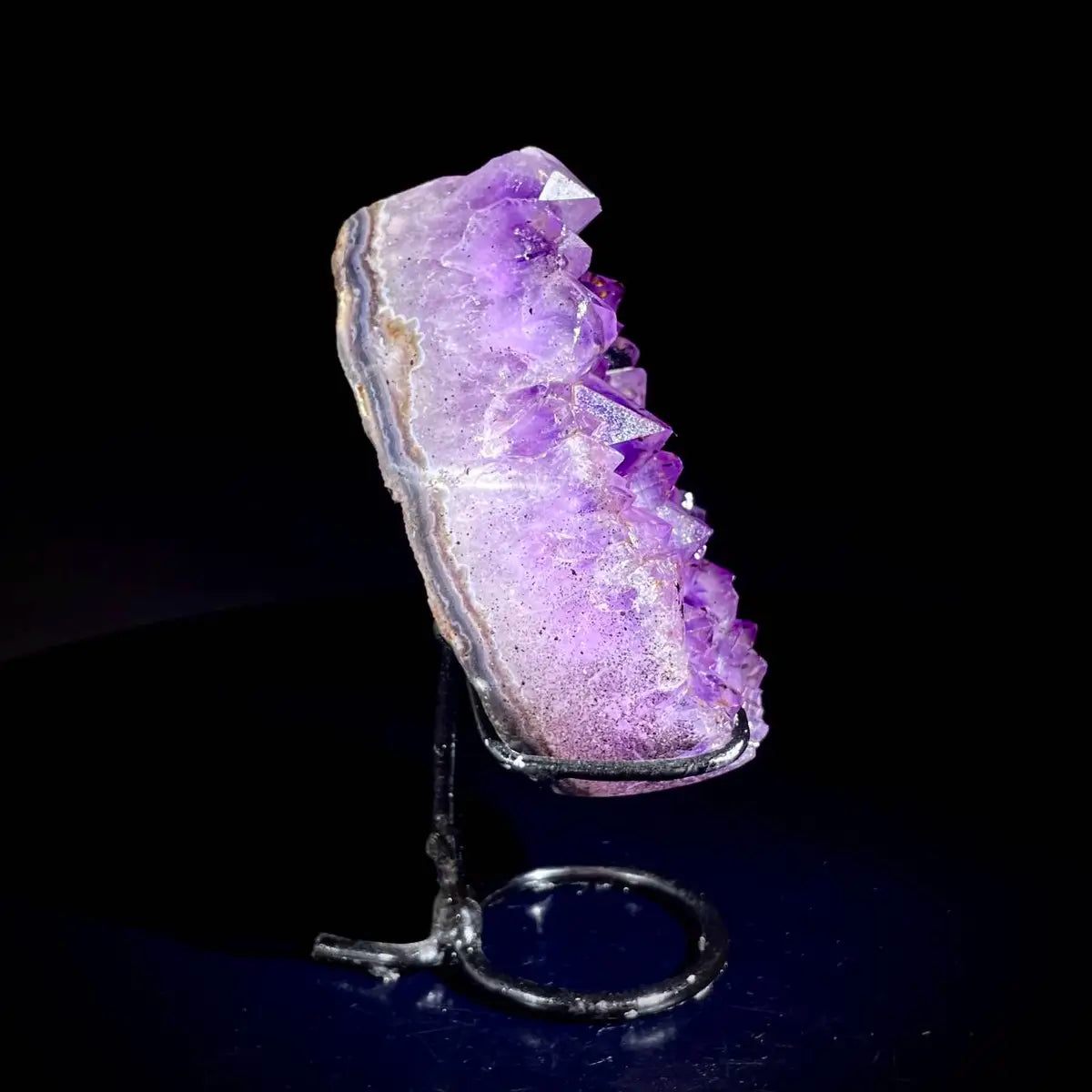 Natural Crystal-Shaped Amethyst Cluster on Stand | Museum Grade Display Mineral Specimen | Decorative Home & Office Decor | 490 g | 13.5*7.5*4 cm