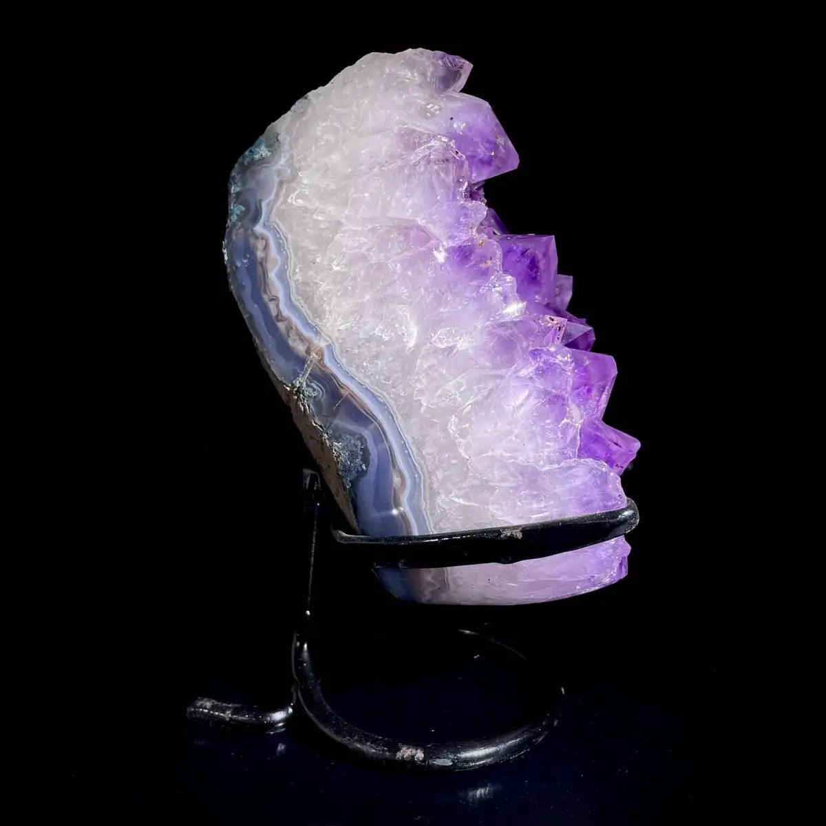 Natural Crystal-Shaped Amethyst Cluster on Stand | Museum Grade Display Mineral Specimen | Decorative Home & Office Decor | 1780 g | 19*10*10 cm