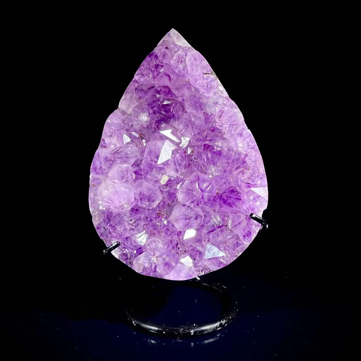 Natural Crystal-Shaped Amethyst Cluster on Stand | Museum Grade Display Mineral Specimen | Decorative Home & Office Decor | 780 g | 15.5*9*4 cm