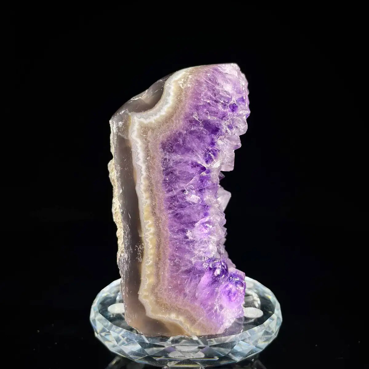 Natural Amethyst Crystal Cluster with Polished Base | 360g | 9*5*4 cm | Quartz Mineral Specimen | Uruguay