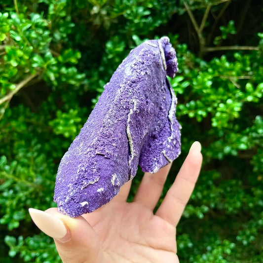 Natural Calcite Crystal Cluster with Purple Mineral Coating | 340g | 12 × 7 × 5.5 cm | Carbonate Minerals | Inner Mongolia, China