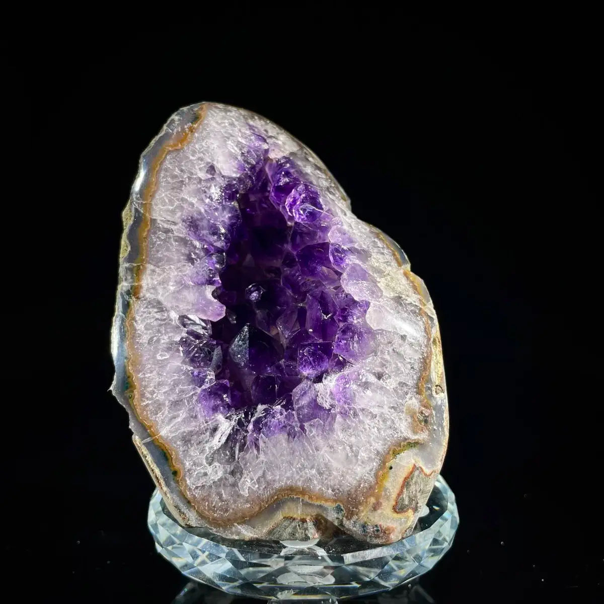 Natural Amethyst Crystal Cluster with Polished Base | 520g | 10.5*7.5*6 cm | Quartz Mineral Specimen | Uruguay
