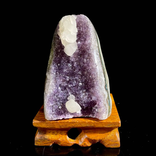 Natural Uruguayan Amethyst Crystal Cluster with Calcite Association | 550g |10 × 6.5× 8 cm | Quartz & Carbonate Mineral Specimen | Uruguay