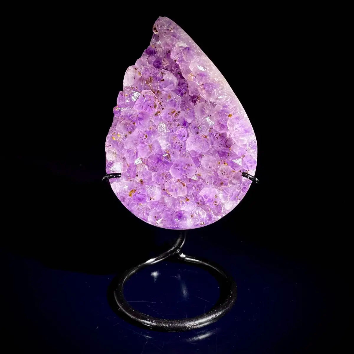 Natural Crystal-Shaped Amethyst Cluster on Stand | Museum Grade Display Mineral Specimen | Decorative Home & Office Decor | 950 g | 17*9*5 cm