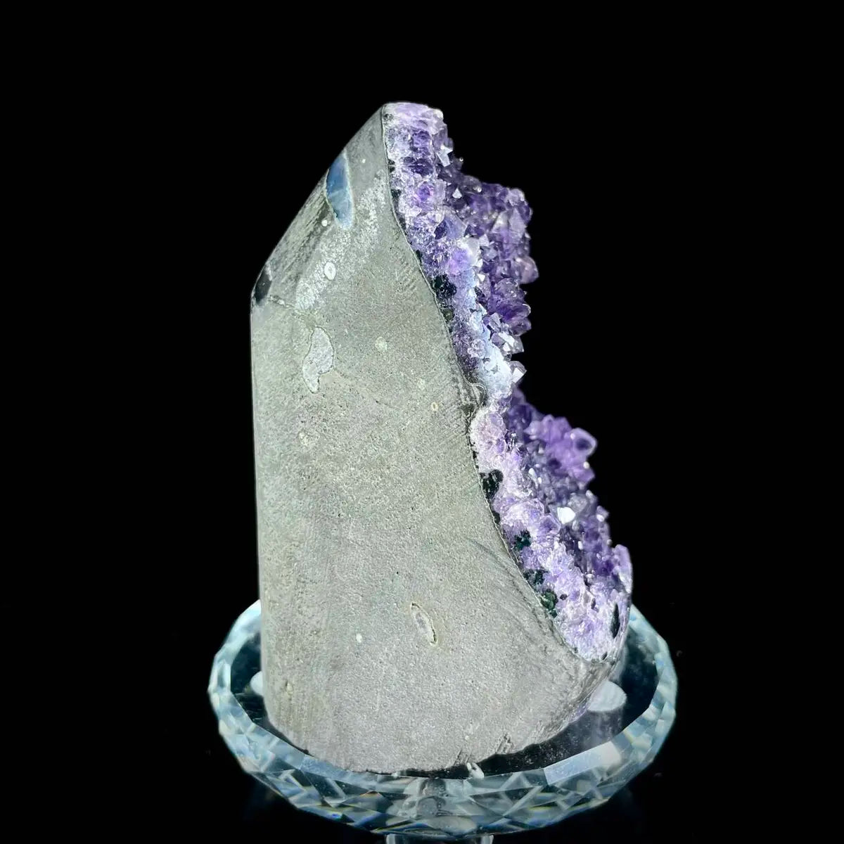Natural Uruguay Amethyst Crystal Cluster on Matrix | Rare Quartz Mineral Specimen | Mineral Collection | 370 g | 8.5*5*6 cm