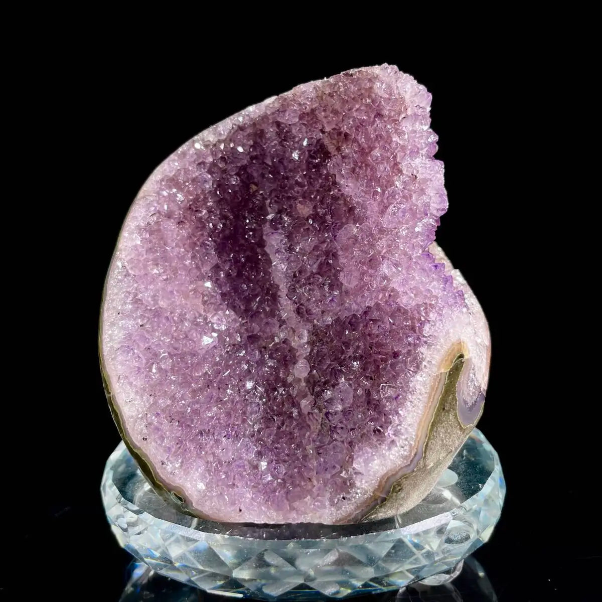 Museum Grade Natural Brazilian Rainbow Quartz Crystal Cluster with Polished Base |610g | 10*9*7cm | Collector Mineral Specimen | Brazil
