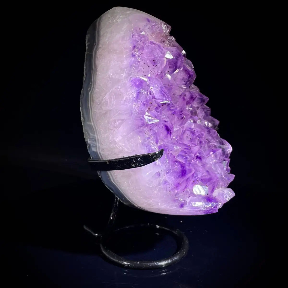 Natural Crystal-Shaped Amethyst Cluster on Stand | Museum Grade Display Mineral Specimen | Decorative Home & Office Decor | 2720 g | 21*13*10 cm