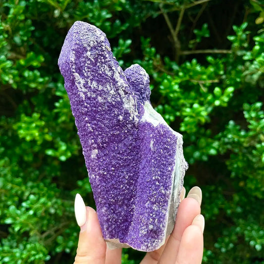 Natural Calcite Crystal Cluster with Purple Mineral Coating | 320g | 13.5× 6× 3.5cm | Carbonate Minerals | Inner Mongolia, China