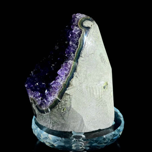 A438-Natural Uruguay Amethyst Crystal Cluster on Matrix | Rare Quartz Mineral Specimen | Mineral Collection | 760 g | 11*6*8.5 cm