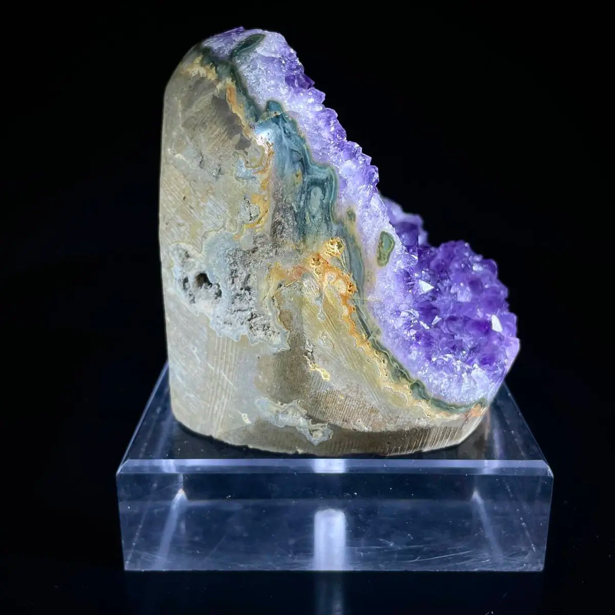 Natural Amethyst Crystal Cluster with Polished Base | 1110g | 9*11*9 cm | Quartz Mineral Specimen | Uruguay