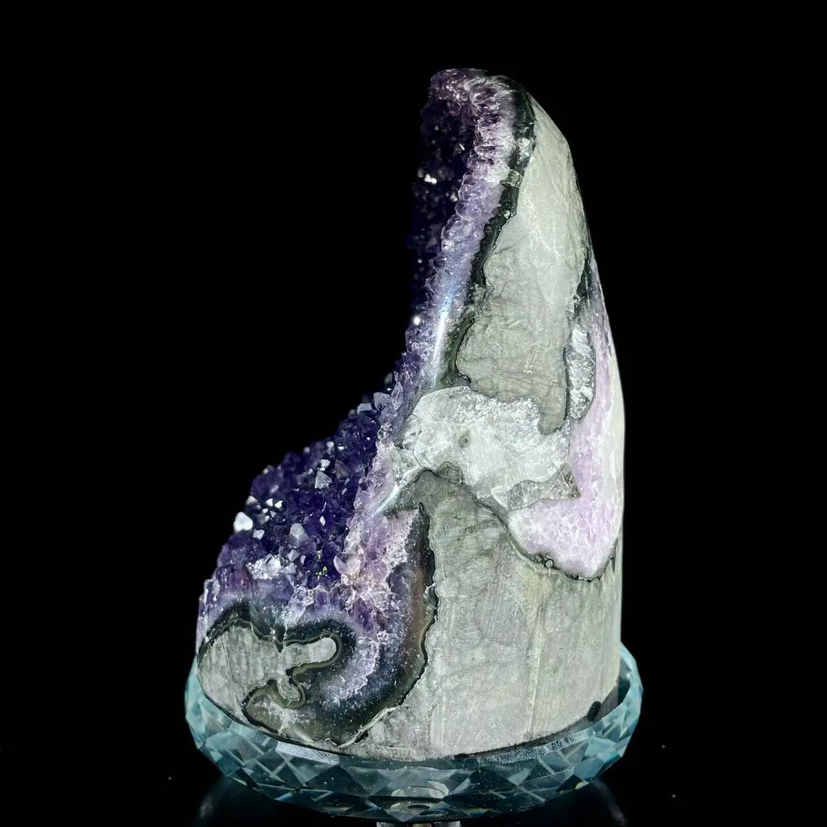 Natural Uruguay Amethyst Crystal Cluster on Matrix | Rare Quartz Mineral Specimen | Mineral Collection | 1050 g | 12.5*9*9 cm