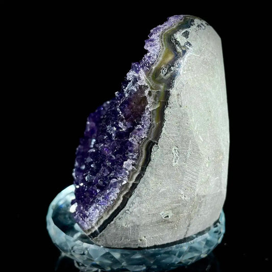 A447-Natural Uruguay Amethyst Crystal Cluster on Matrix | Rare Quartz Mineral Specimen | Mineral Collection | 410 g | 11*5*5 cm