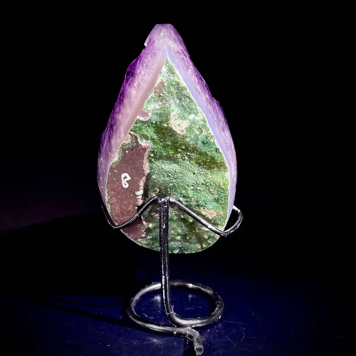 Natural Crystal-Shaped Amethyst Cluster on Stand | Museum Grade Display Mineral Specimen | Decorative Home & Office Decor | 1130 g | 18.5*9*8 cm