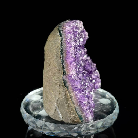 A451-Natural Uruguay Amethyst Crystal Cluster on Matrix | Rare Quartz Mineral Specimen | Mineral Collection | 580 g | 9*7*5 cm