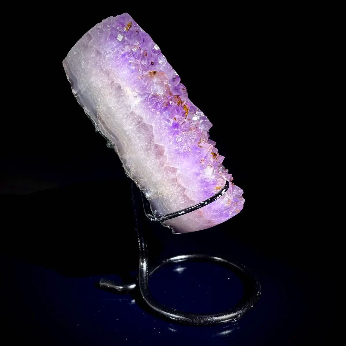 Natural Crystal-Shaped Amethyst Cluster on Stand | Museum Grade Display Mineral Specimen | Decorative Home & Office Decor | 950 g | 17*9*5 cm