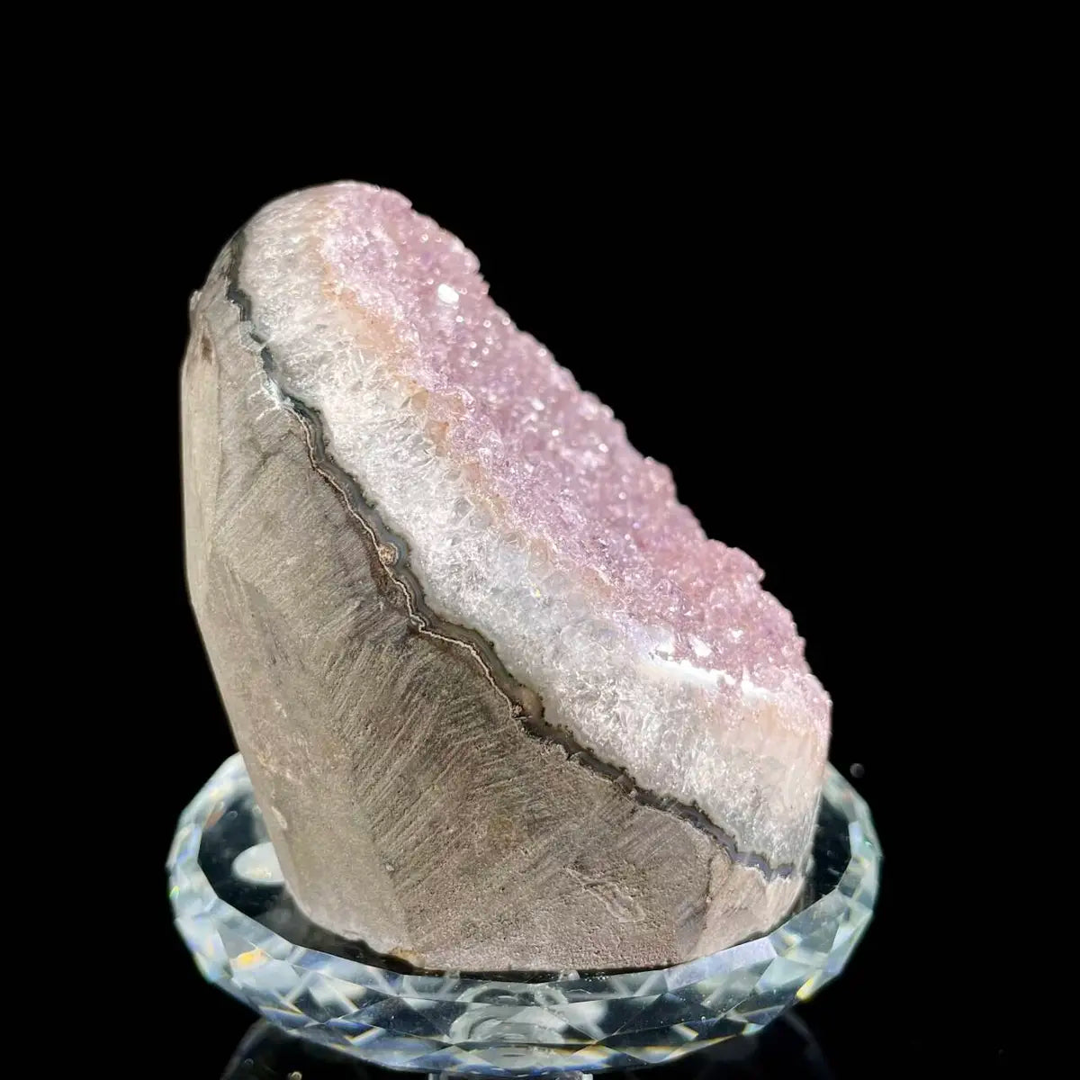 Museum Grade Natural Brazilian Rainbow Quartz Crystal Cluster with Polished Base | 340g | 6.5× 6 × 6cm | Collector Mineral Specimen | Brazil