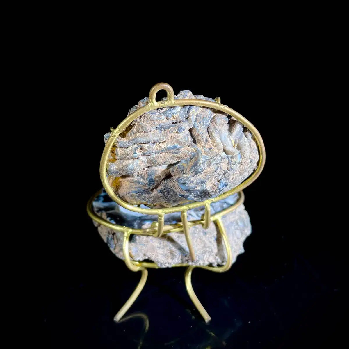 Natural Agate Geode Slice Pair on Metal Stand | Museum Grade Display Mineral Specimen | Decorative Home & Office Decor | 80 g | 8*6.5*6 cm