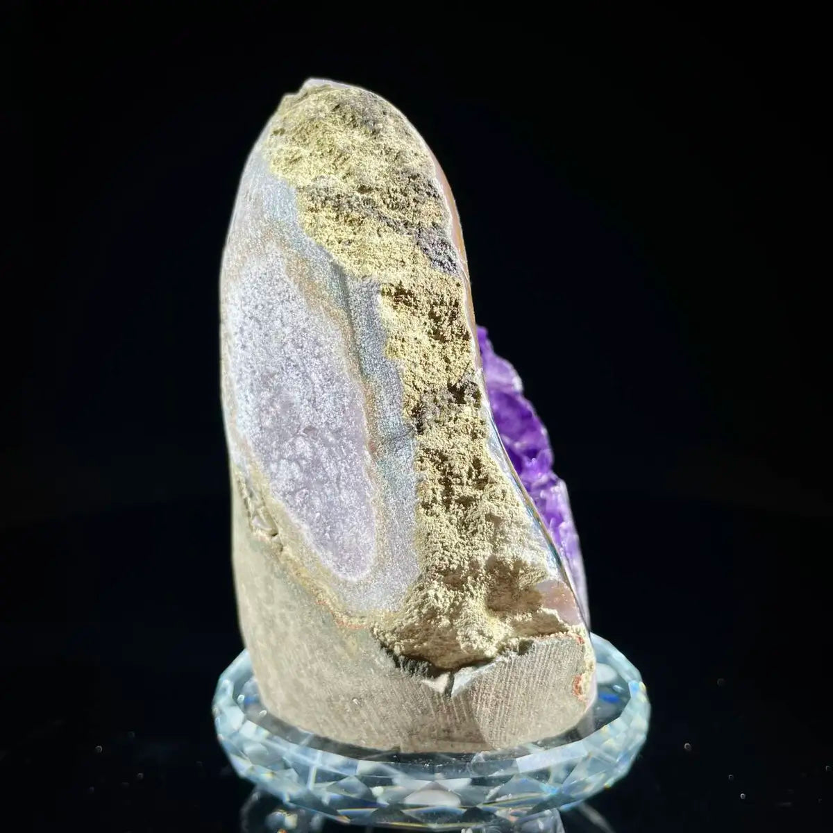 Natural Amethyst Crystal Cluster with Polished Base | 520g | 10.5*7.5*6 cm | Quartz Mineral Specimen | Uruguay