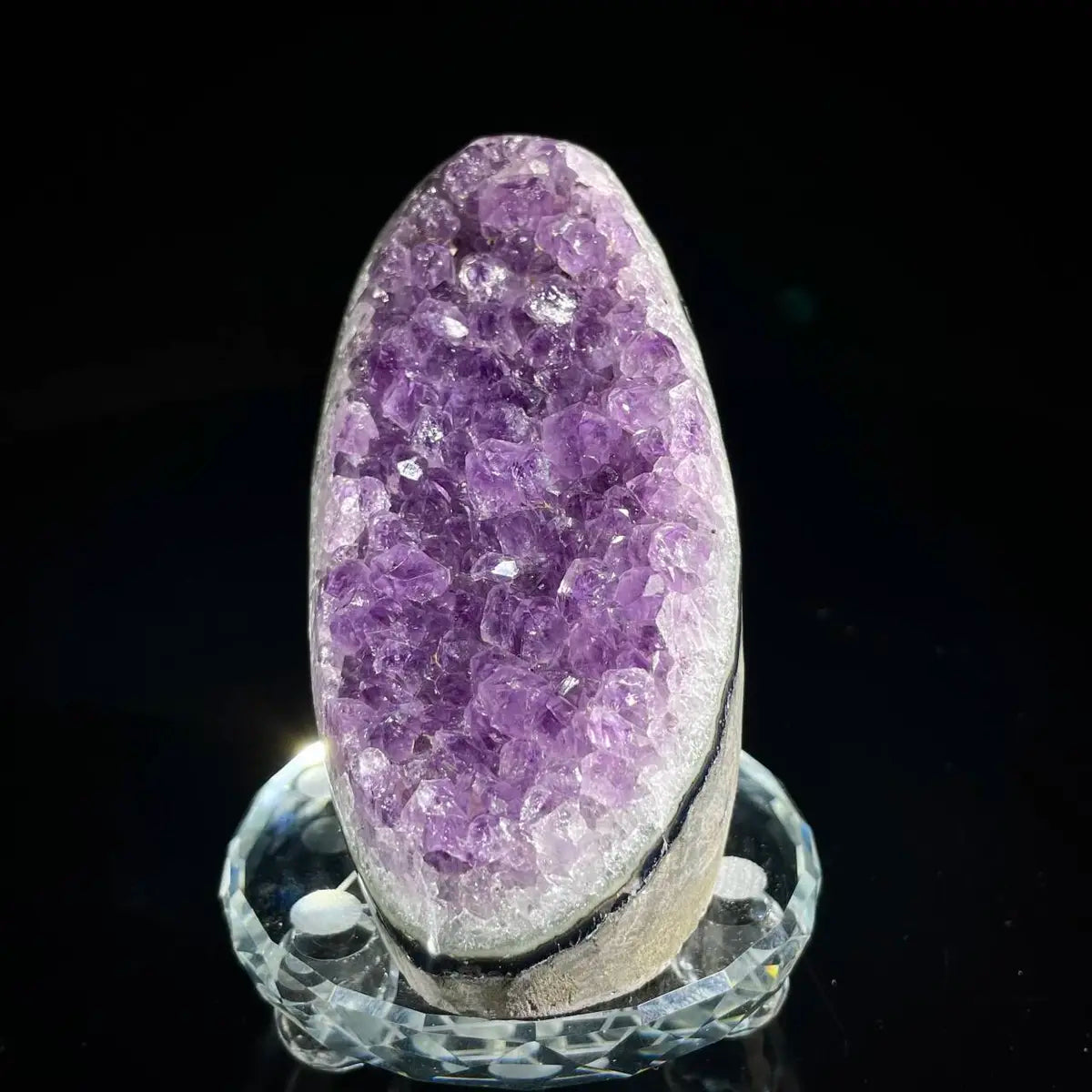 Natural Amethyst Crystal Cluster with Polished Base |490g | 8.5*8.5*8 cm | Quartz Mineral Specimen | Uruguay