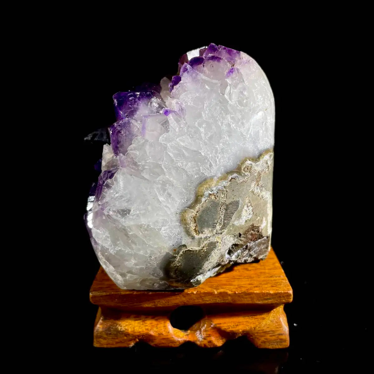 Natural Uruguayan Amethyst Crystal Cluster with Calcite Association | 650g | 8 × 9 × 7.5 cm | Quartz & Carbonate Mineral Specimen | Uruguay