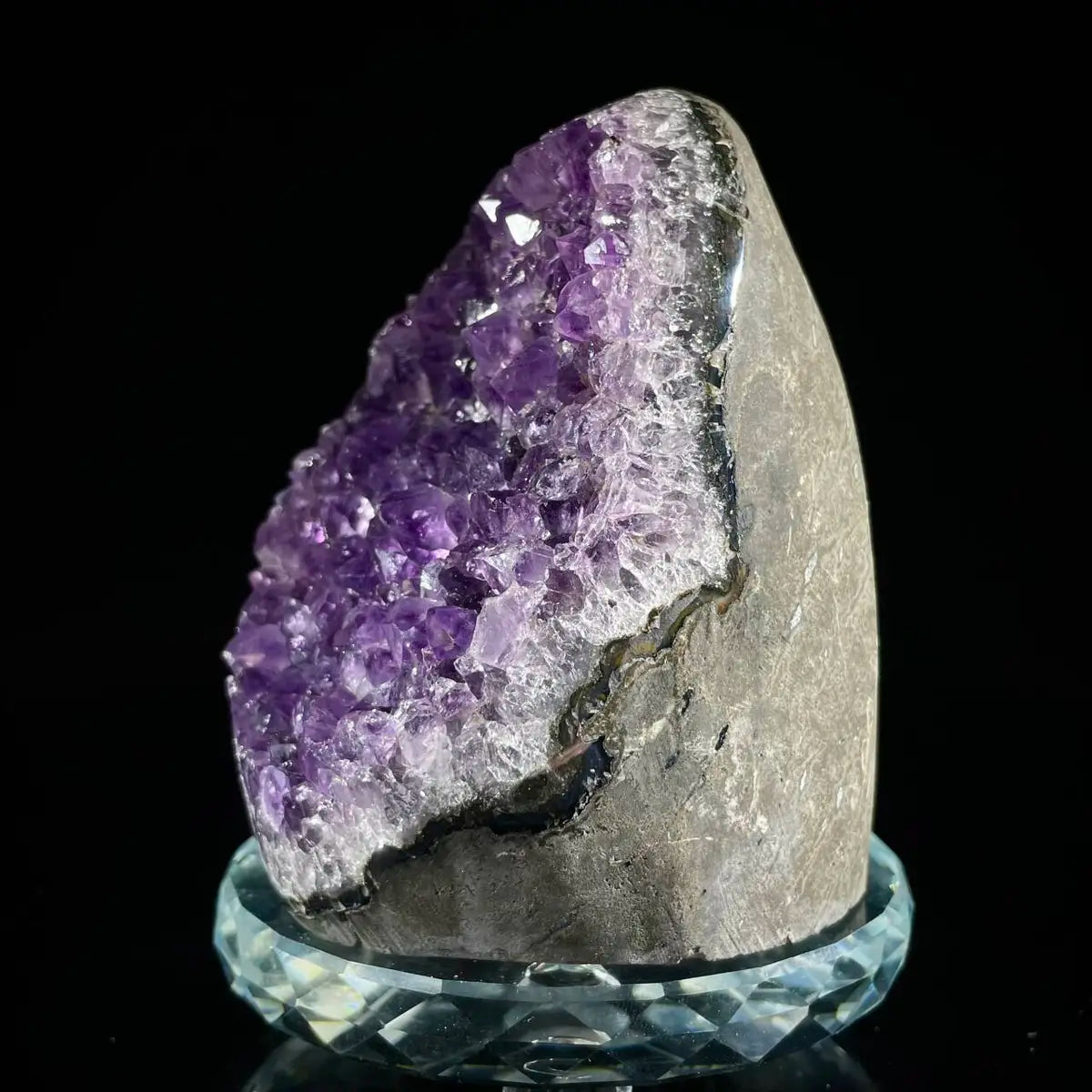 Natural Amethyst Crystal Cluster with Polished Base |830g | 10.5*8*6.5 cm | Quartz Mineral Specimen | Uruguay