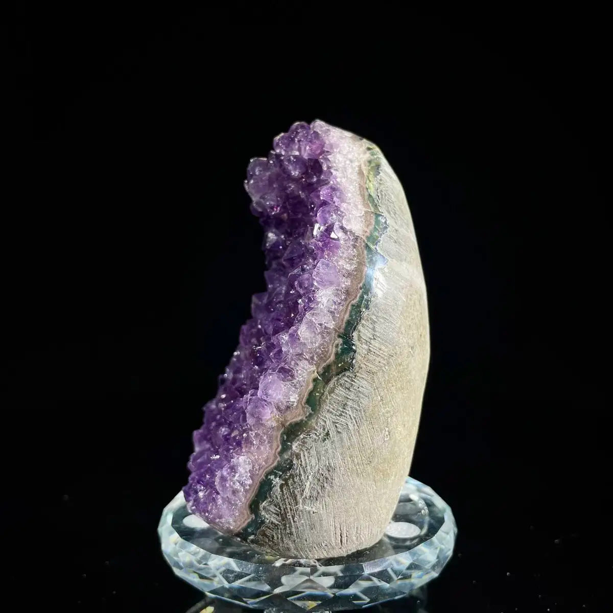 Natural Amethyst Crystal Cluster with Polished Base | 390g | 10*6*5 cm | Quartz Mineral Specimen | Uruguay